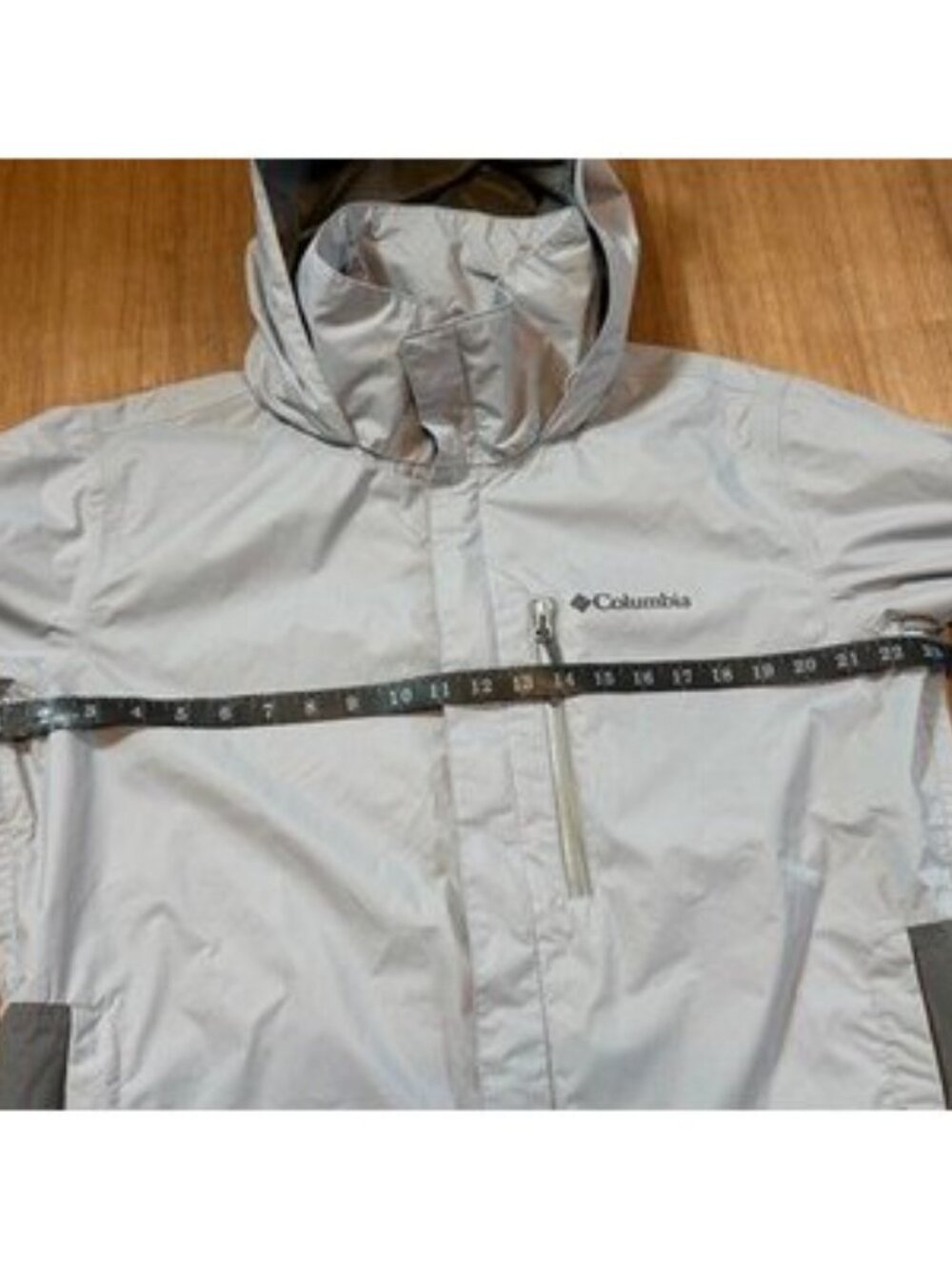 Columbia Omni-Tech Rain Jacket Men's M Gray Colorblock Hooded Full Zip - Picture 12 of 12